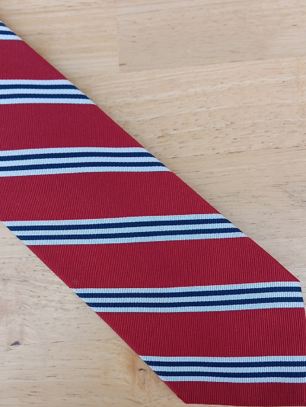 Jos. A. Bank Executive Collection Red Tie with Navy and White Stripes